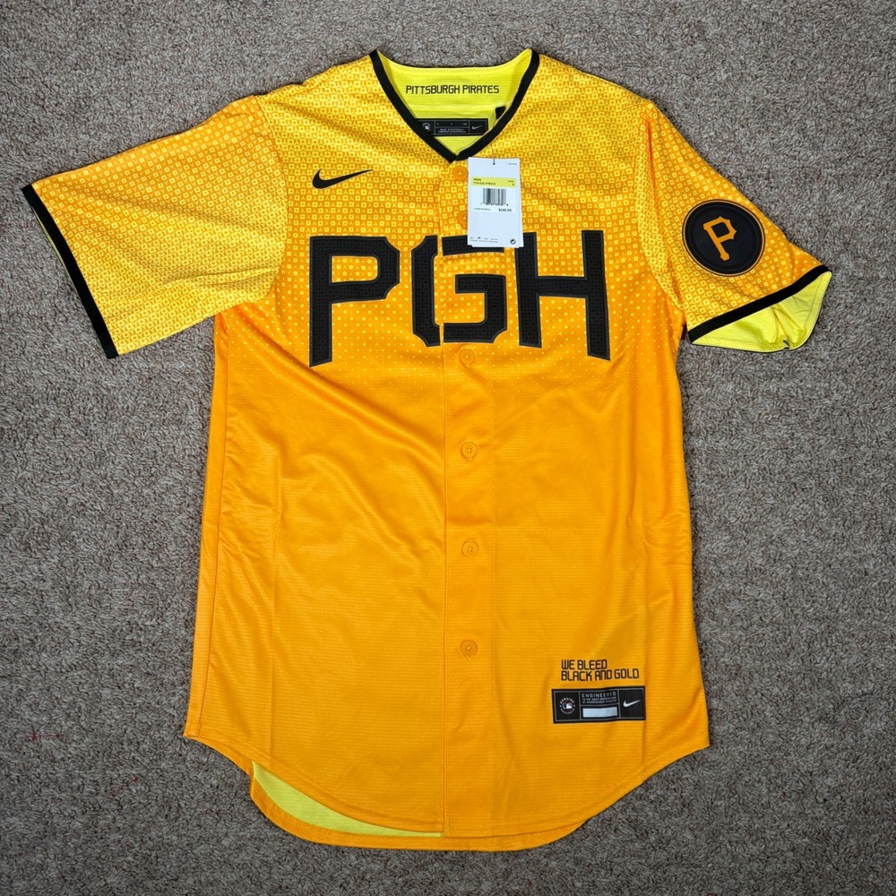 Nike Pittsburgh Pirates City Connect Jersey PGH‎ Mens Small T770-0101-PTB-CC4